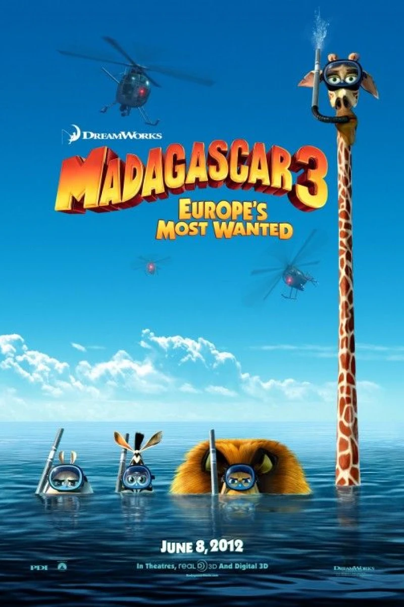Madagascar 3: Los fugitivos Póster
